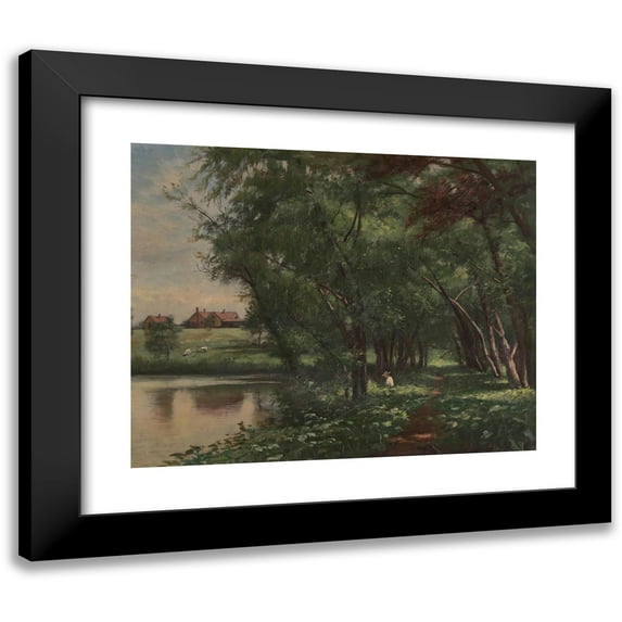 Robert Jenkins Onderdonk 24x20 Black Modern Framed Museum Art Print Titled - Tranquil Silence