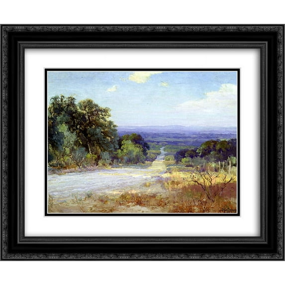 Robert Julian Onderdonk 2x Matted 24x20 Black Ornate Framed Art Print 'A White Road at Late Afternoon'