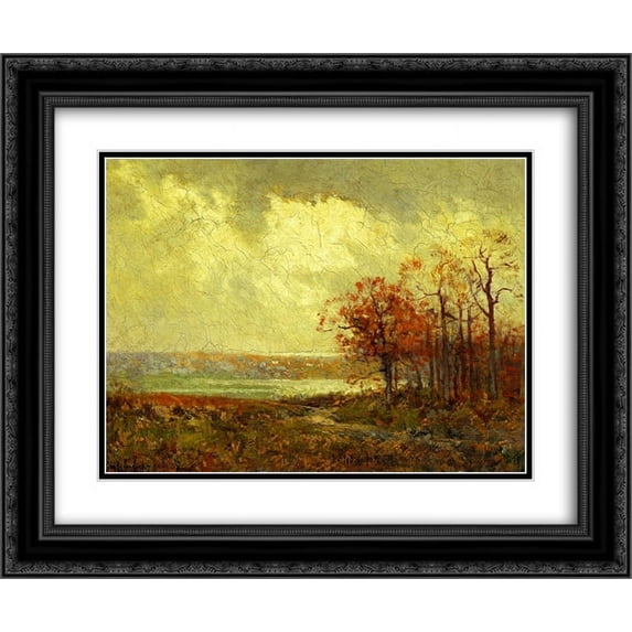 Robert Julian Onderdonk 2x Matted 24x20 Black Ornate Framed Art Print 'Fall Landscape'