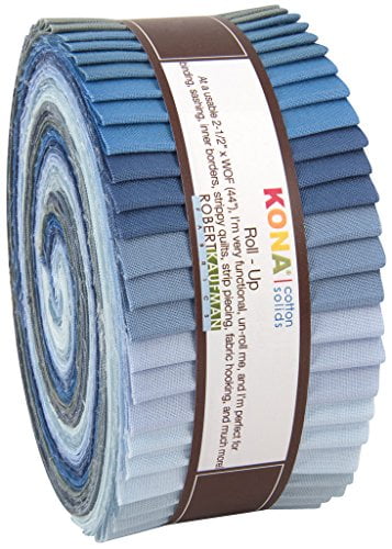 Robert Kaufman KONA COTTON SOLIDS OVERCAST Roll Up 2.5" Precut Cotton Fabric Quilting Strips Jelly Roll Assortment RU-