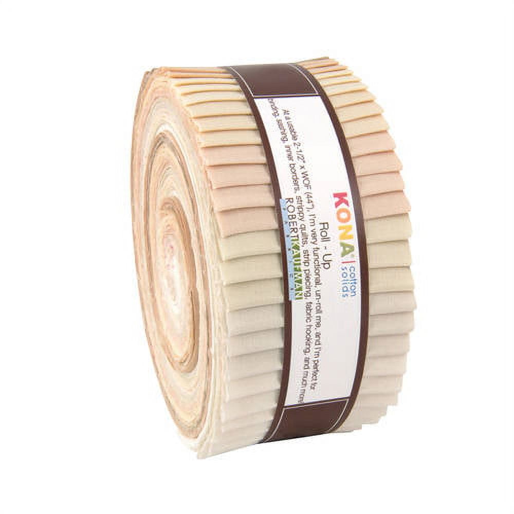 robert kaufman 2-1/2" strips kona cotton not quiet white 40 piece