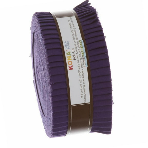 Robert Kaufman Roll Up Kona Solids Purple Color 40pcs 2-1/2in Strips