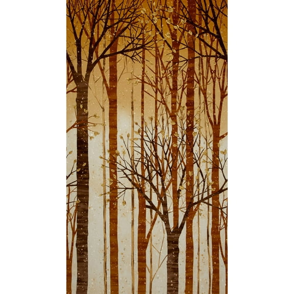 Robert Kaufman Sound of the Woods Metallic Large Trees Panel Fabric