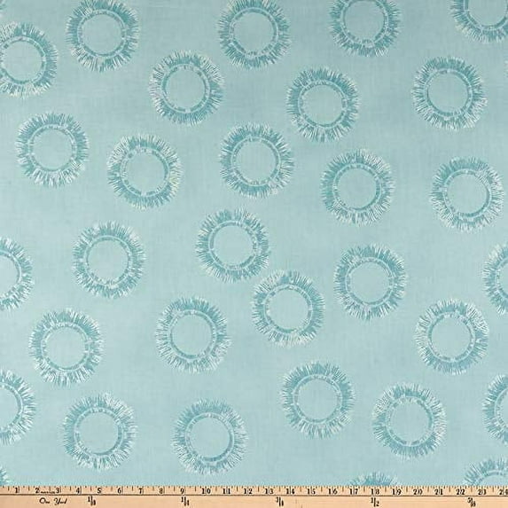 Robert Kaufman Winter Shimmer Metallic Circles Sky Fabric by the Yard