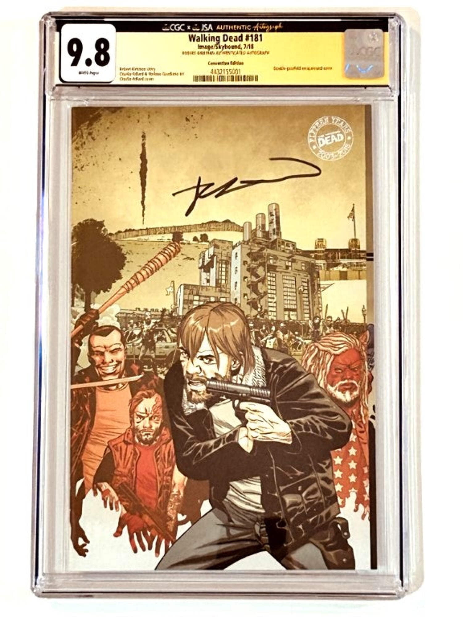 Robert Kirkman autographed Walking Dead comic book #181 SDCC variant cover CGC JSA