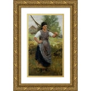 Robert Koehler 12x18 Gold Ornate Wood Frame and Double Matted Museum Art Print Titled - The Bohemian Peasant Girl (19th Century)
