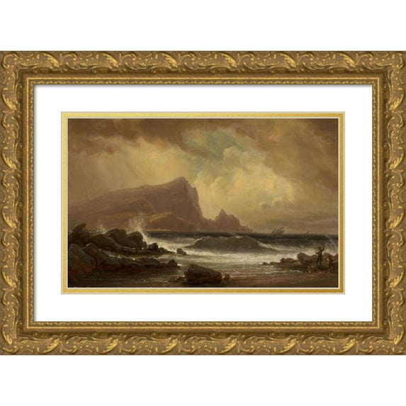 Robert Kummer 24x17 Gold Ornate Framed and Double Matted Museum Art Print Titled - Coast of Portugal