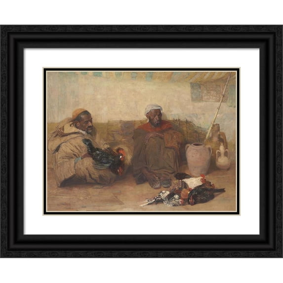 Robert Lee Maccameron 18x14 Black Ornate Wood Framed Double Matted Museum Art Print Titled - Two Men of Tangiers (1908)