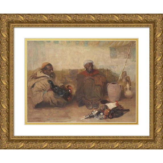Robert Lee Maccameron 18x14 Gold Ornate Wood Frame and Double Matted Museum Art Print Titled - Two Men of Tangiers (1908)