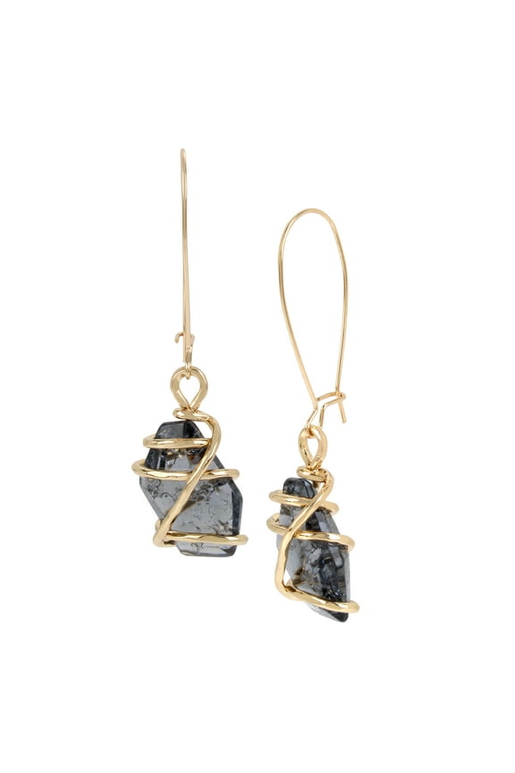 Soho Caged Stone Dangle Earrings