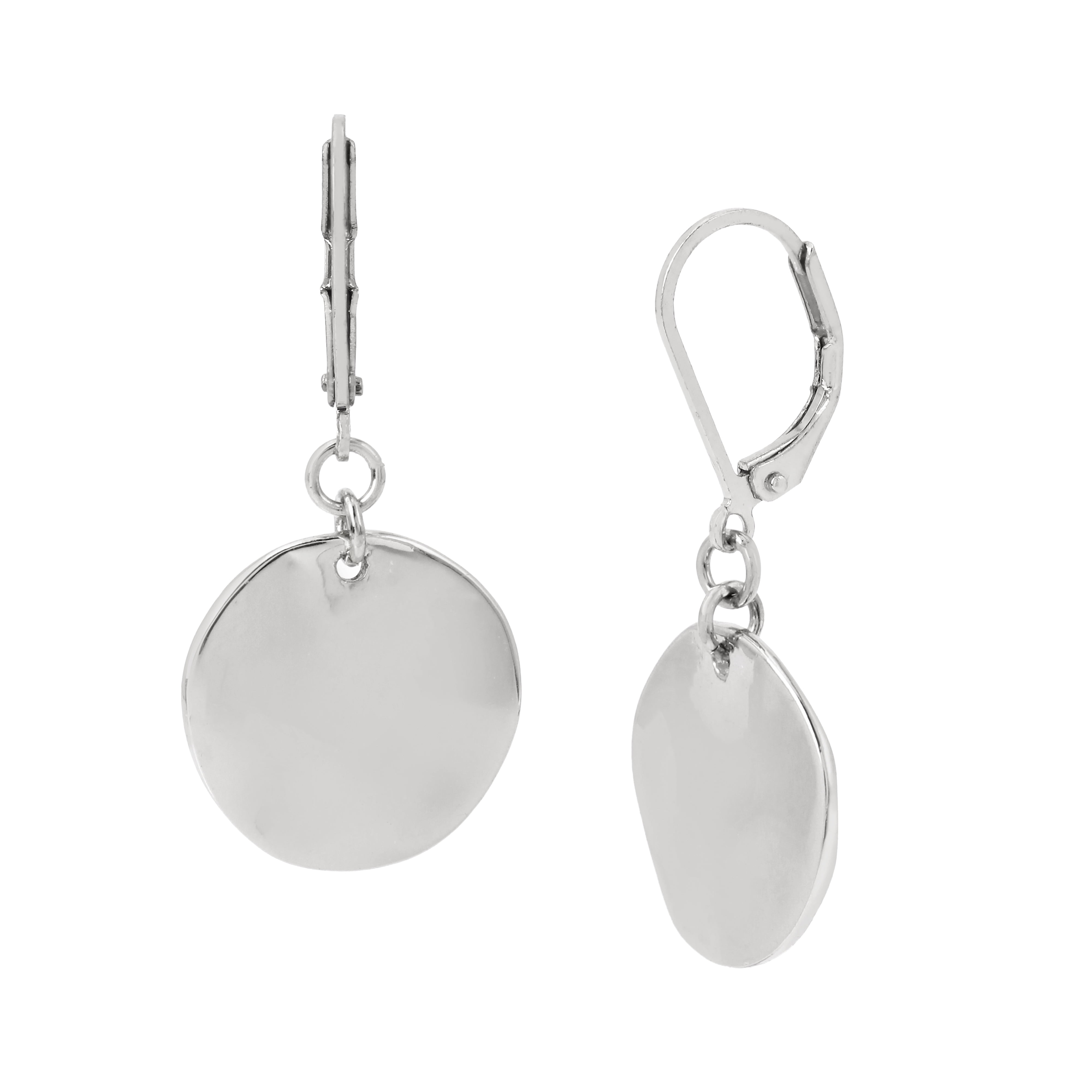 Robert Lee Morris Soho Silver Disc Drop Earrings, 1.5" Length