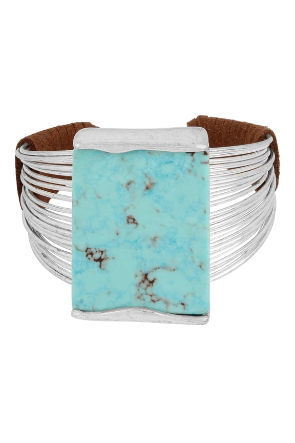 Soho Stone Multi Row Cuff Bracelet