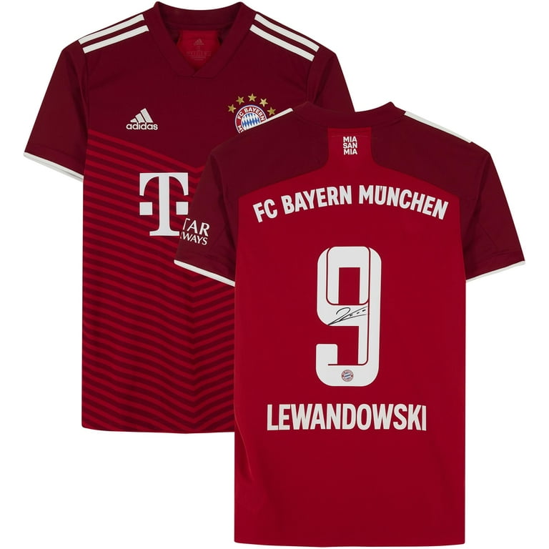 Robert Lewandowski Bayern Munich Autographed Adidas 2021 -2022 Red