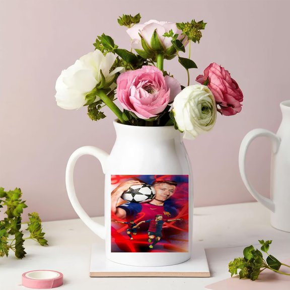 Robert Lewandowski Ceramic Milk Bottle Vase.3.15" x 5.12"