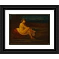 thumbnail image 1 of Robert Loftin Newman 14x11 Black Ornate Wood Framed Double Matted Museum Art Print Titled: A Bather (1800s), 1 of 5