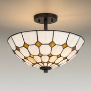 Robert Louis Tiffany Castillo 16" Wide Art Glass 2-Light Ceiling Light