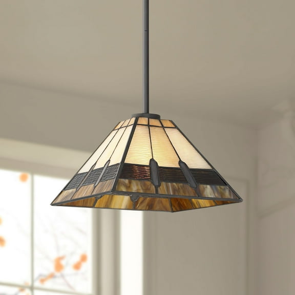 Robert Louis Tiffany Estele 10" Wide Art Glass Mini Pendant Light