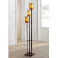 thumbnail image 1 of Robert Louis Tiffany Style Floor Lamp with USB Charging Port 3-Light 72" Tall Bronze Amber Art Glass Shade for Living Room Reading, 1 of 9
