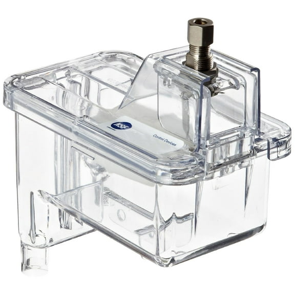 Robert Manufacturing - 107-2211-N 107 Series Bobby Brass Valve Reservoir Assembly, 1/4" Compression Nut Inlet x Free Flow Outlet, 0.052" Orifice, 125 psi Pressure CA3