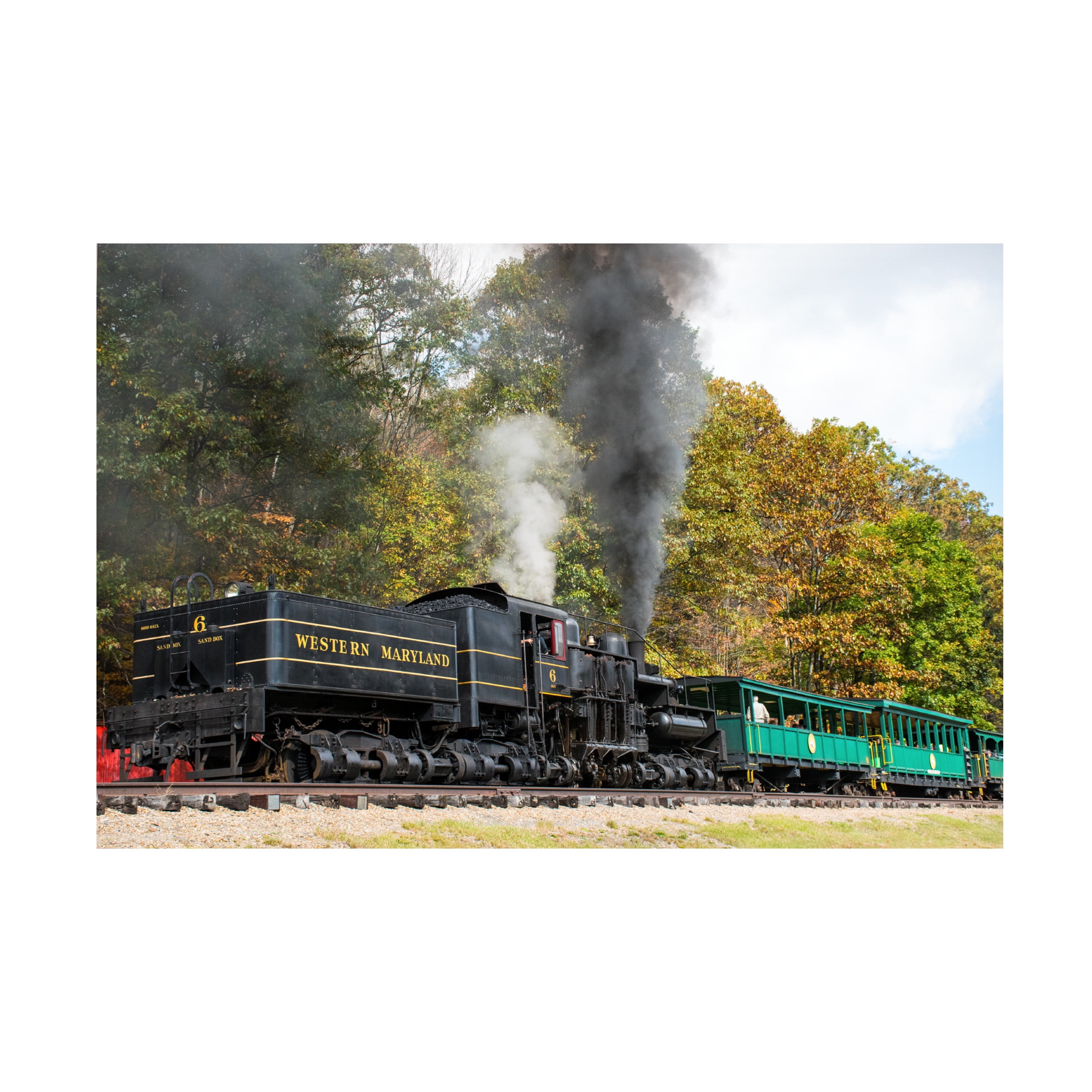 Robert Michaud Black and Green Scenic Railroad Canvas Art