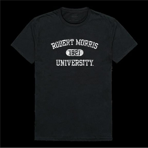Robert Morris University Colonials Distressed Arch College T-Shirt, Black - Small