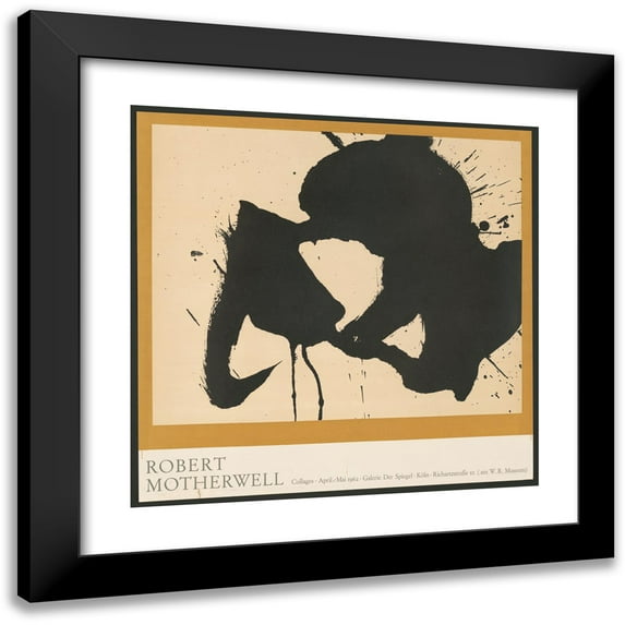 Robert Motherwell 20x20 Black Modern Framed Museum Art Print Titled - Collages (1968)