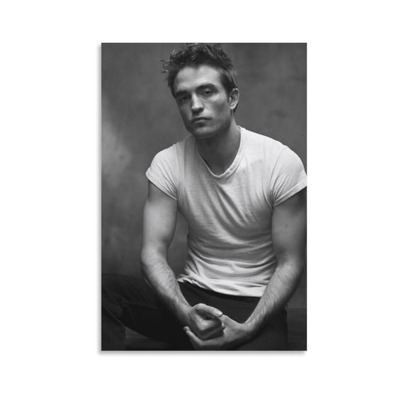 Robert Pattinson Poster British Actor Model Artworks Canvas Poster Room Aesthetic Wall Art Prints Home Modern Decor Gifts 12x18inch(30x45cm)