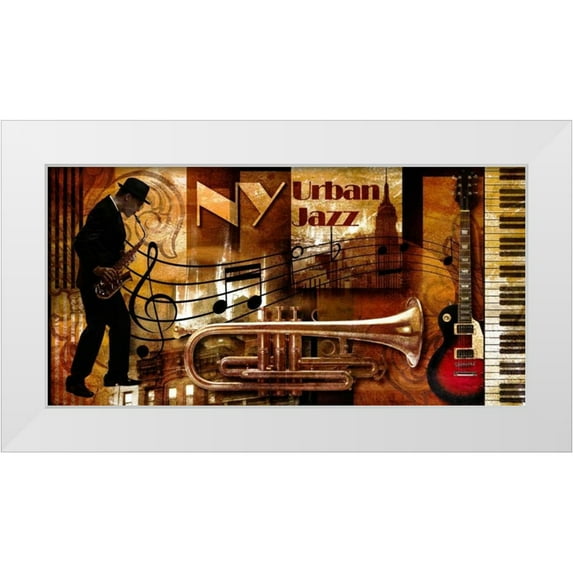 Robert, Paul 14x9 White Modern Wood Framed Museum Art Print Titled - New York jazz 01