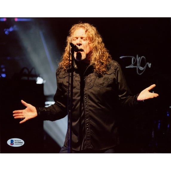 Robert Plant Autographed 8x10 Photo Led Zeppelin (Removed Personalization) Beckett BAS #AA10401