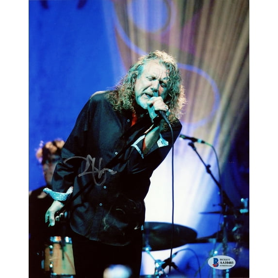 Robert Plant Autographed 8x10 Photo Led Zeppelin (Removed Personalization) Beckett BAS #AA10403