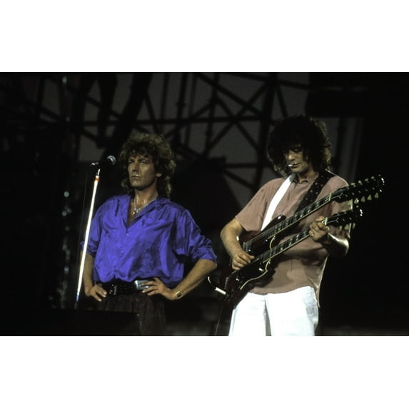 Robert Plant and Jimmy Page performing Photo Print (10 x 8)