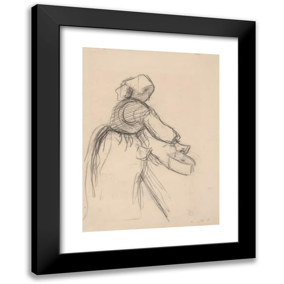 Robert Polhill Bevan 18x24 Black Modern Framed Museum Art Print Titled - Woman Ironing (ca. 1895)