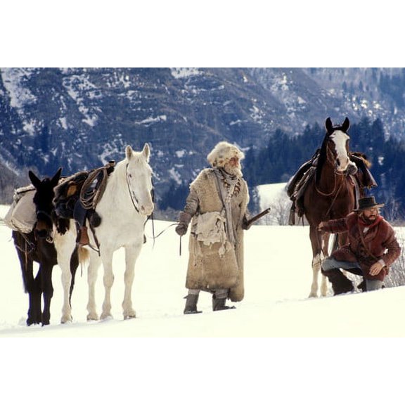Robert Redford and Stefan Gierasch in Jeremiah Johnson in snowy mountains 24x36 Poster