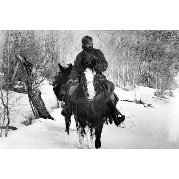Robert Redford in Jeremiah Johnson on horseback snow mountains Utah 24x36 Poster