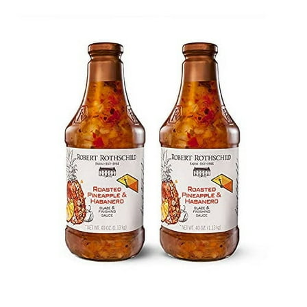 Robert Rothschild Farm Roasted Pineapple & Habanero Gourmet Glaze and Finishing Sauce â€“ Sweet and Spicy Marinade, Glaze or Dip â€“ 40 Oz (Pack of 2)