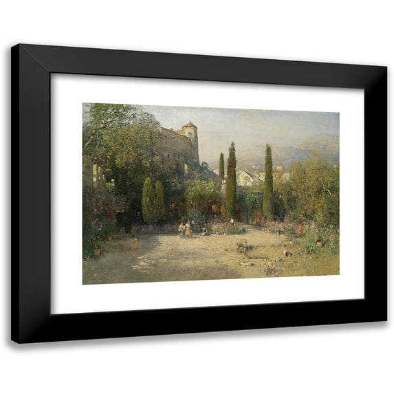 Robert Russ 18x14 Black Modern Framed Museum Art Print Titled - Garden Area from the Etschtal