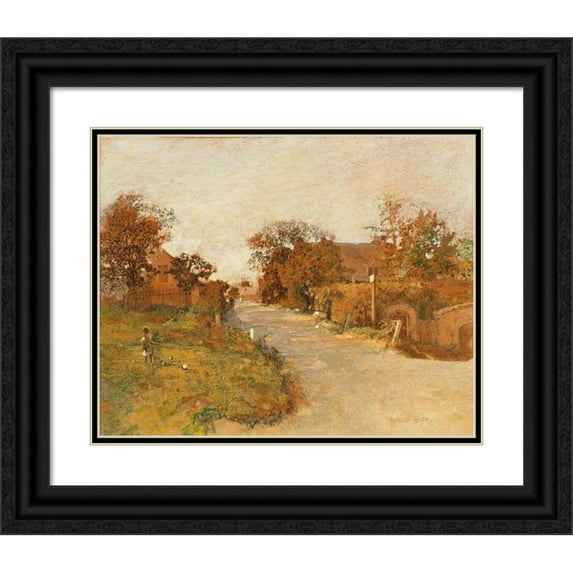 Robert Russ 18x15 Black Ornate Wood Framed Double Matted Museum Art Print Titled - Animal Study - Motif from Feldsberg