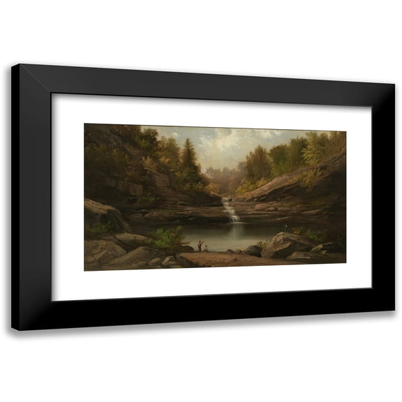 Robert S. Duncanson 14x10 Black Modern Framed Museum Art Print Titled - Mountain Pool (1870)
