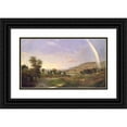 thumbnail image 1 of Robert S. Duncanson 18x12 Black Ornate Wood Framed Double Matted Museum Art Print Titled - Landscape with Rainbow (1859), 1 of 5