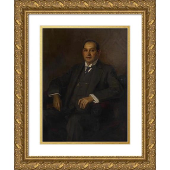Robert Schiff 19x24 Gold Ornate Framed and Double Matted Museum Art Print Titled - Ludwig Karpath, Court Council, Professor, Music Writer (1913)