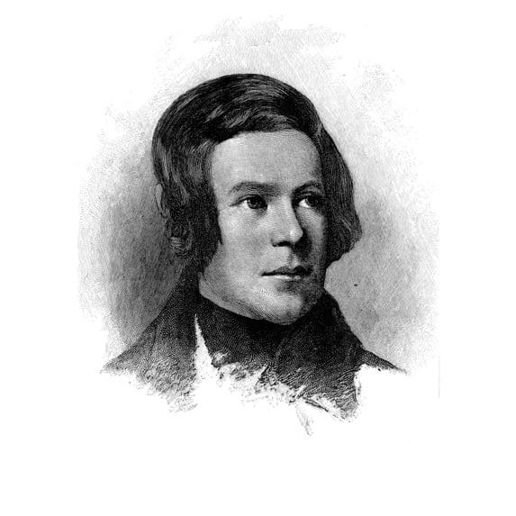 Robert Schumann N(1810-1856). German Composer. Wood Engraving 1893 By Thomas Johnson After A Watercolor. Print by