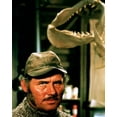 thumbnail image 1 of Robert Shaw as shark hunter Quint poses by shark teeth Jaws 24x30 inch poster, 1 of 1