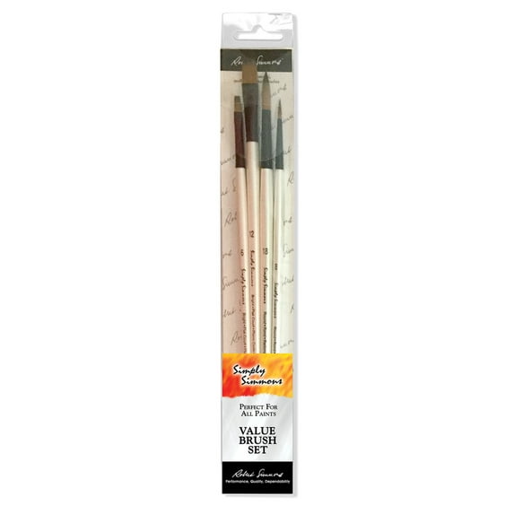 Robert Simmons Simply Simmons Brush Set, Synthetic, Long Handle, 4 Brushes