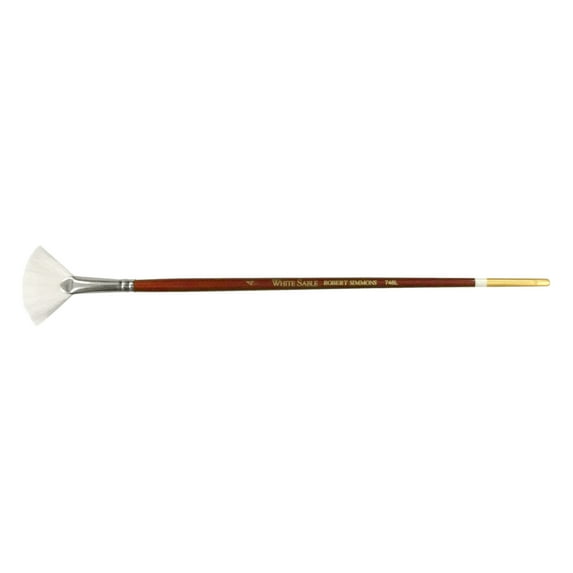 Robert Simmons White Sable Watercolor Brush, Long Handle, Fan Blender, 4
