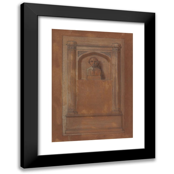 Robert Smirke 11x14 Black Modern Framed Museum Art Print Titled - Bust of Shakespeare (1825)