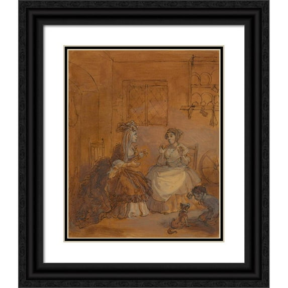 Robert Smirke 12x14 Black Ornate Wood Framed Double Matted Museum Art Print Titled: One from Illustrations to Shakespeare