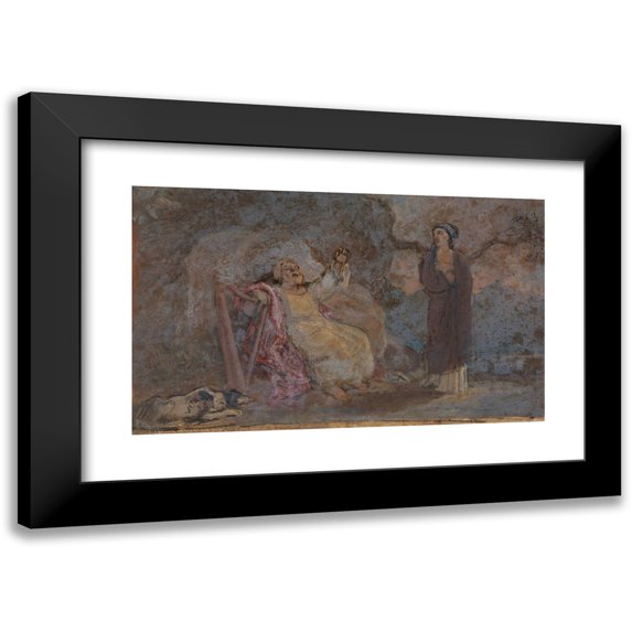 Robert Smirke 14x10 Black Modern Framed Museum Art Print Titled - One from Illustrations to Shakespeare