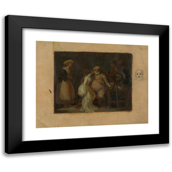 Robert Smirke 18x15 Black Modern Framed Museum Art Print Titled - Falstaff in the Boar's Head (1807)