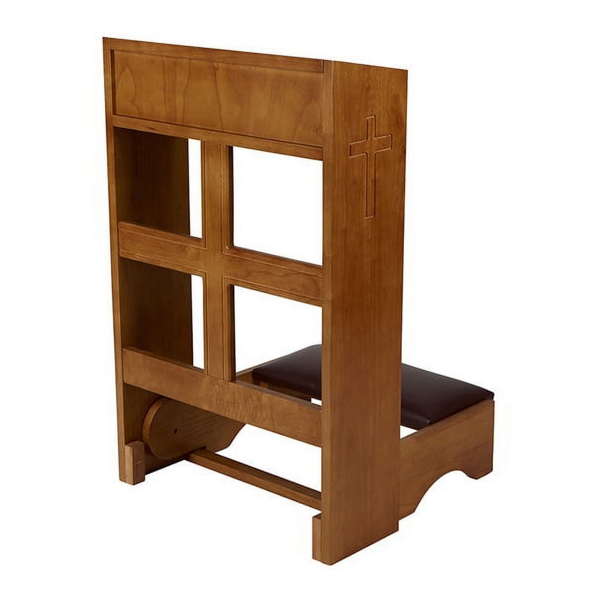 Robert Smith F4595 Engraved Cross Folding Kneeler - Medium Oak