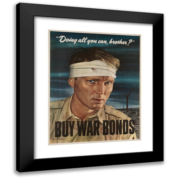 Robert Smullyan Sloan 15x18 Black Modern Framed Museum Art Print Titled - Doing All You Can, Brother, Buy War Bonds (1943)